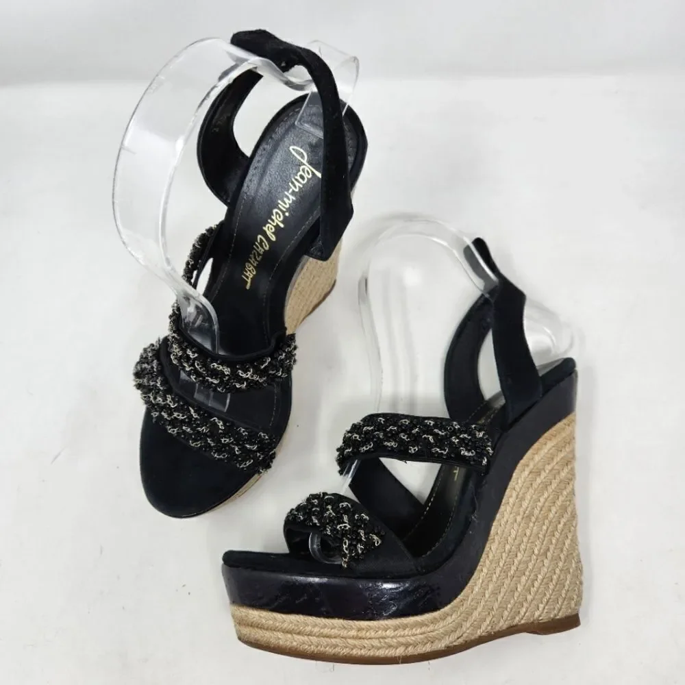 JEAN‎ MICHEL CAZABAT Espadrilles Wedges Sandals 37.5 EU
